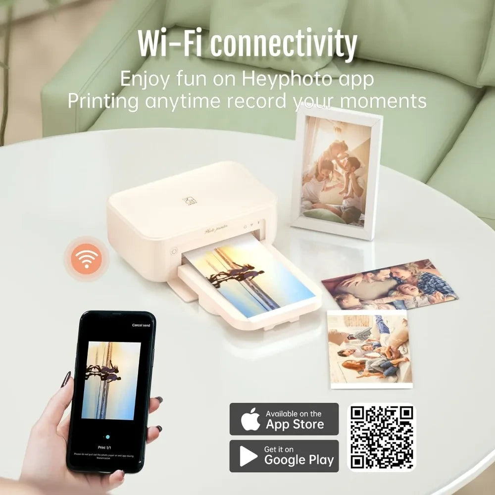 Wireless Wi-Fi Instant Photo Printer 4x6" - with 20 Sheets of Photo Paper