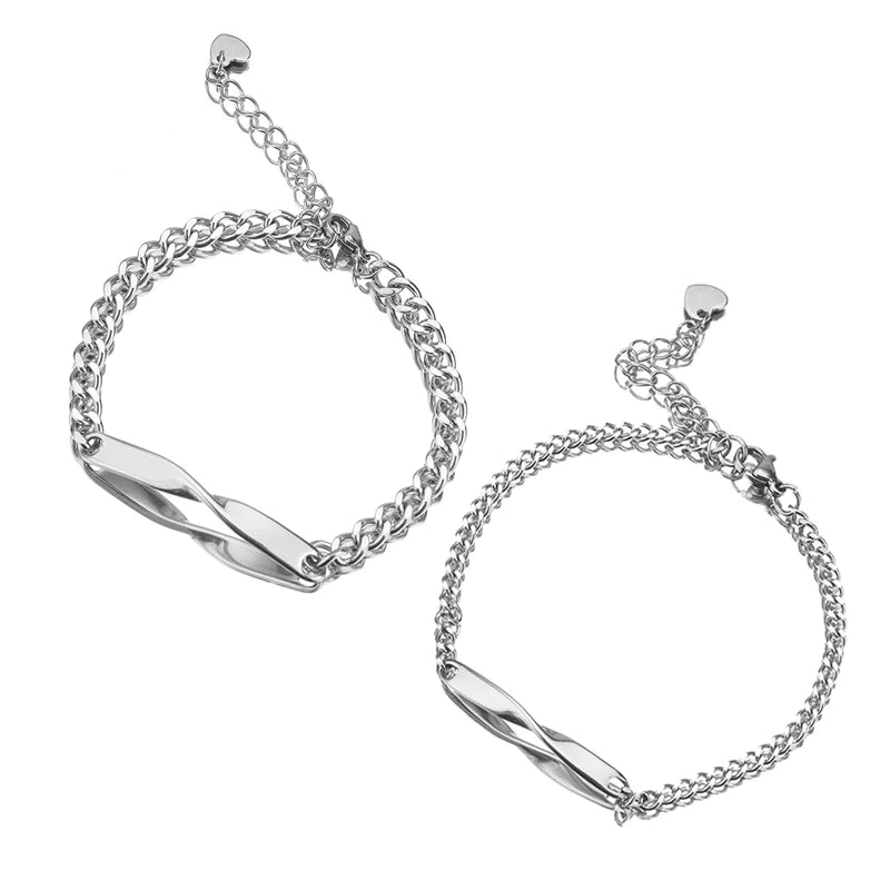 Infinity Engraved Bracelet Set - LoveInTheBox
