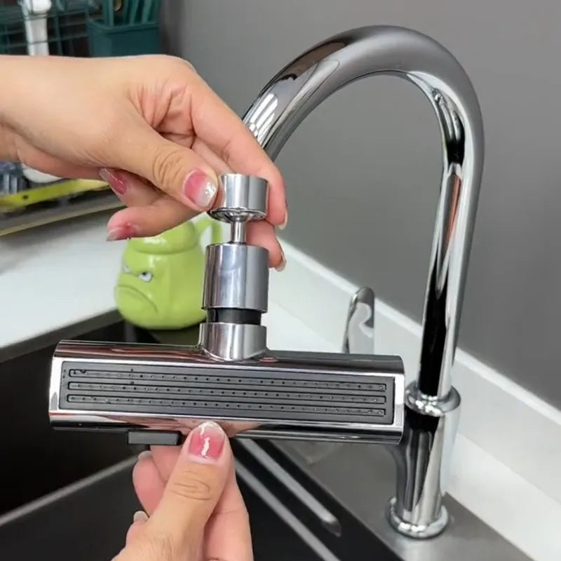 Universal Swivel Faucet Extension – 3-Mode Splash-Proof Nozzle