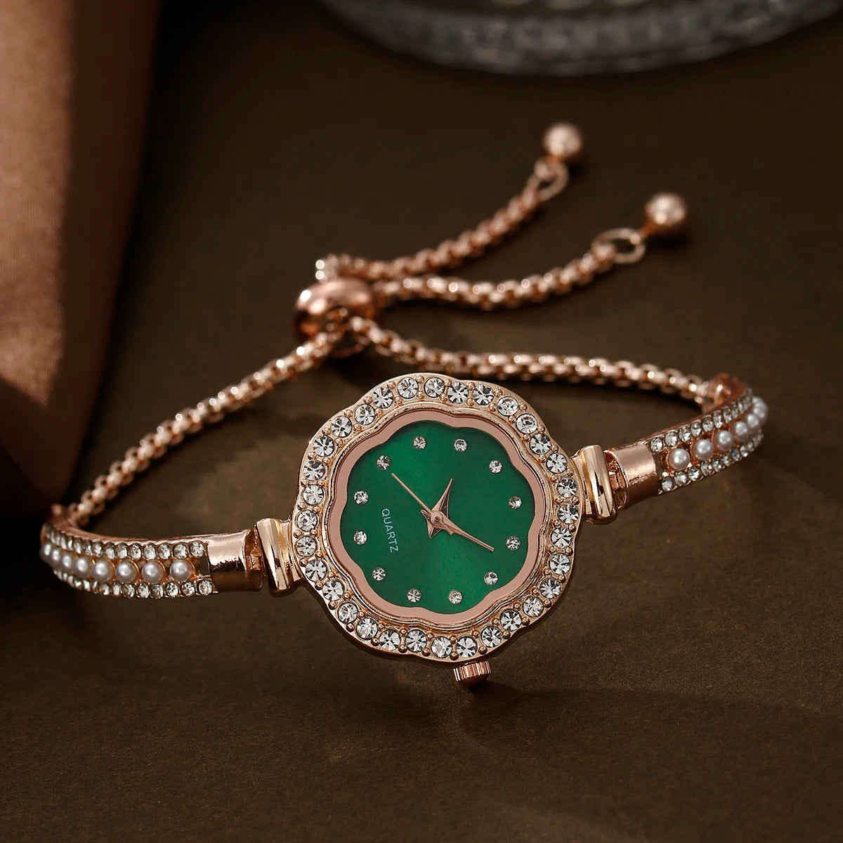 Emerald Elegance 6-Piece Jewelry & Watch Set