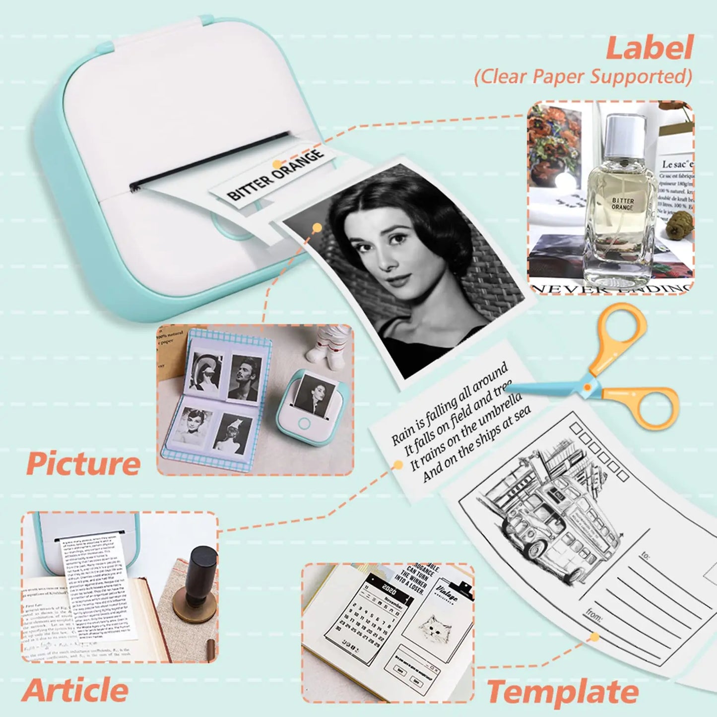 Wall-Y Inkless Bluetooth Pocket Printer – Mini Sticker & Notes Printer