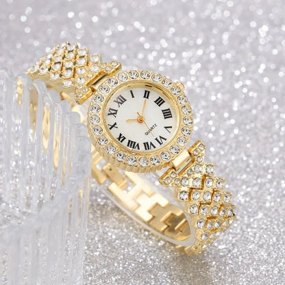 5-Piece Crystal Luxury Watch & Jewelry Set for Women without presentation box - LoveInTheBox