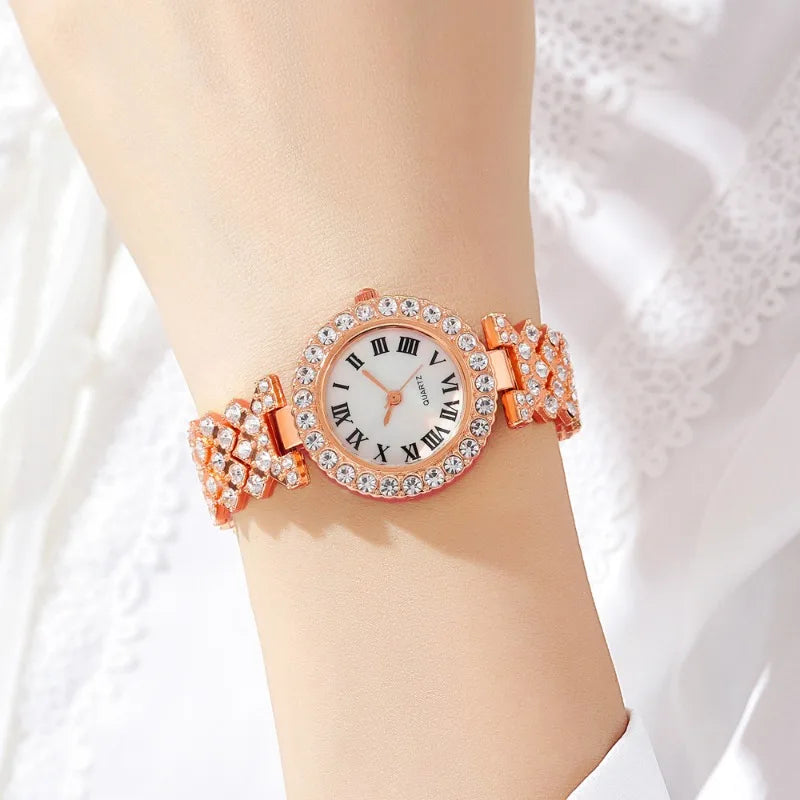 5-Piece Crystal Luxury Watch & Jewelry Set for Women without presentation box - LoveInTheBox