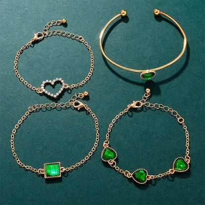5-Piece Luxury Quartz Watch & Jewelry Set "Lady Emerald" - LoveInTheBox