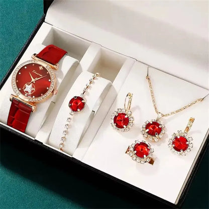 6-Piece Luxury Quartz Watch & Jewelry Set for Women (Copy) - LoveInTheBox
