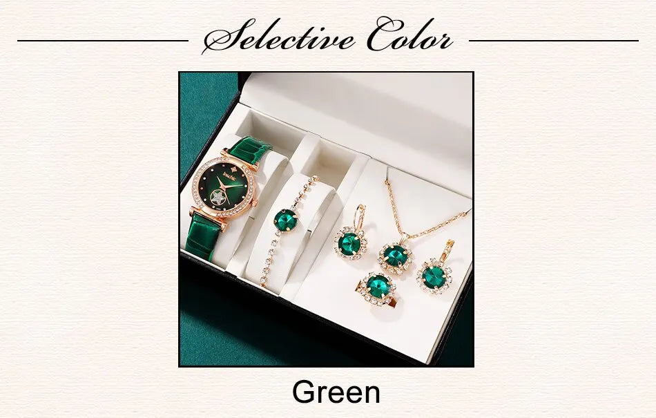6-Piece Luxury Quartz Watch & Jewelry Set for Women (Copy) - LoveInTheBox
