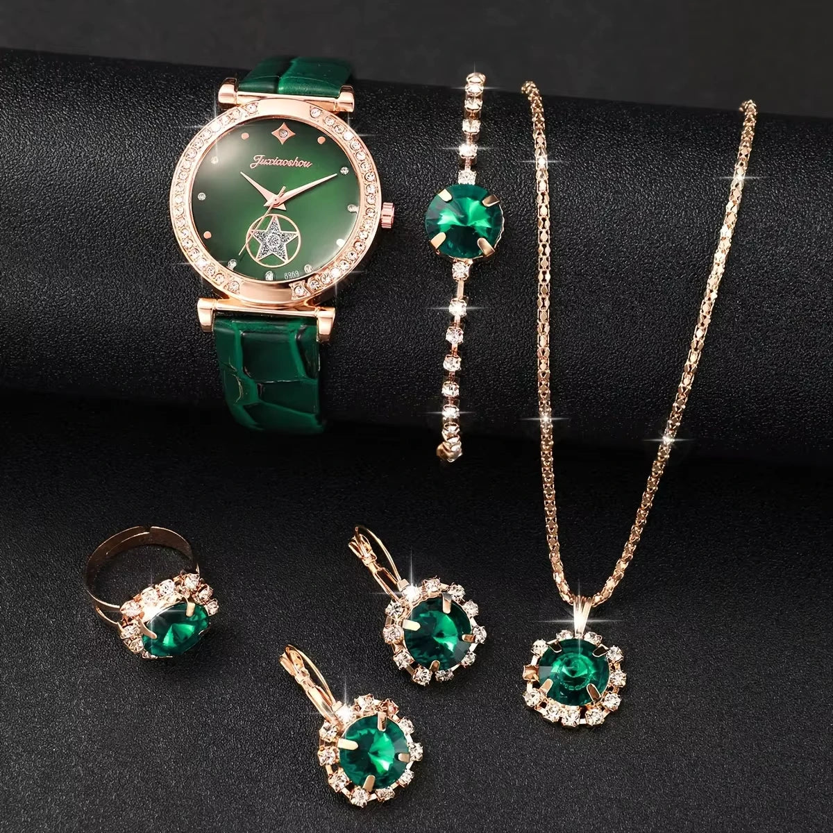 6-Piece Luxury Quartz Watch & Jewelry Set 'Magic Women' – with Elegant Gift Presentation Box