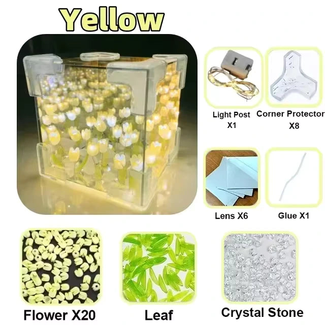 DIY Tulip Flower Night Lamp Kit – 3D Sea Cube Design - LoveInTheBox