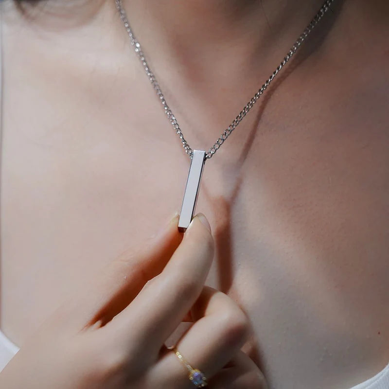 Engraved Pillar Necklace - LoveInTheBox