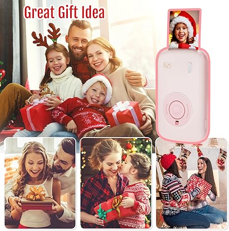 Portable Photo Printer Bluetooth, Pink - Compact, Wireless & Fast
