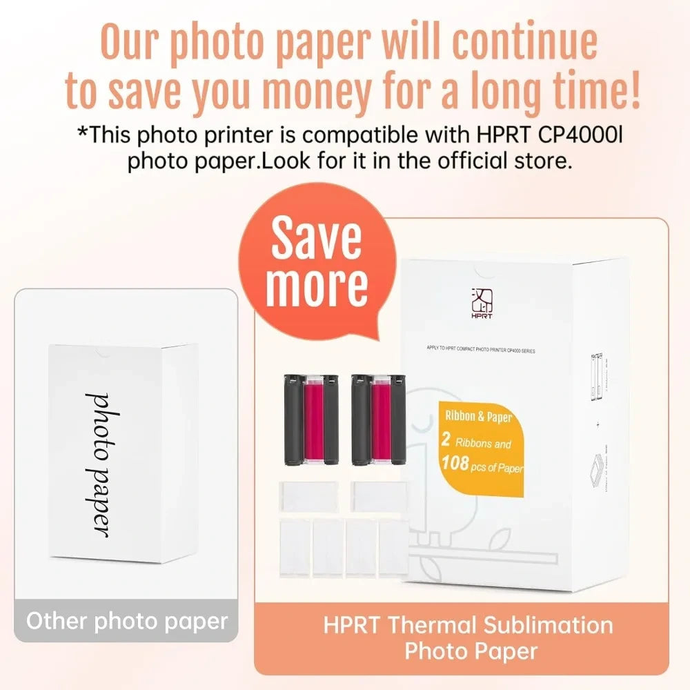 Wireless Wi-Fi Instant Photo Printer 4x6" - with 20 Sheets of Photo Paper