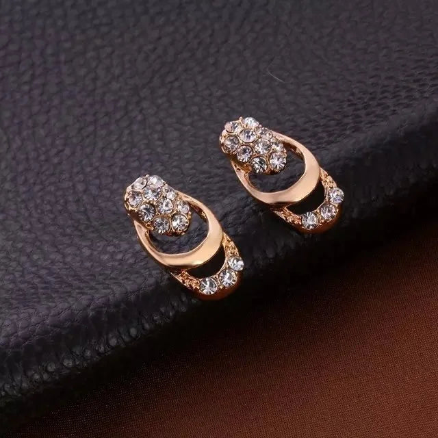 The Crystal Radiance Collection: 4-Piece Gold-Plated Jewelry Set
