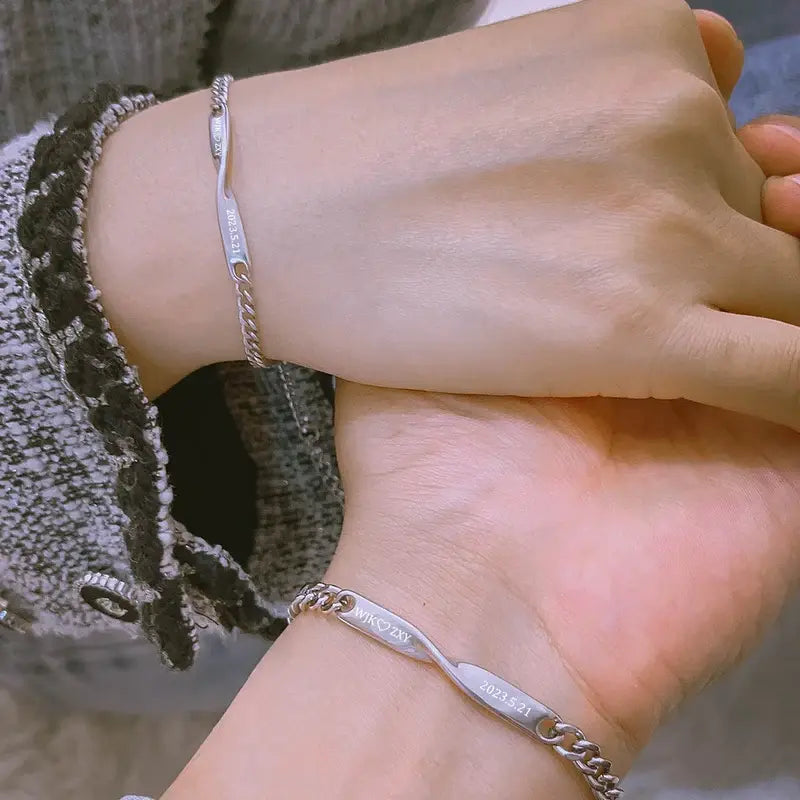 Infinity Engraved Bracelet Set - LoveInTheBox