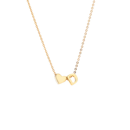 Initial Pendant Necklace Gold - LoveInTheBox