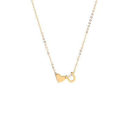 Initial Pendant Necklace Gold - LoveInTheBox