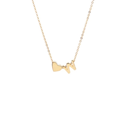 Initial Pendant Necklace Gold - LoveInTheBox