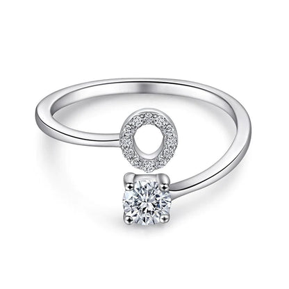 Initial Sterling Silver Ring - LoveInTheBox