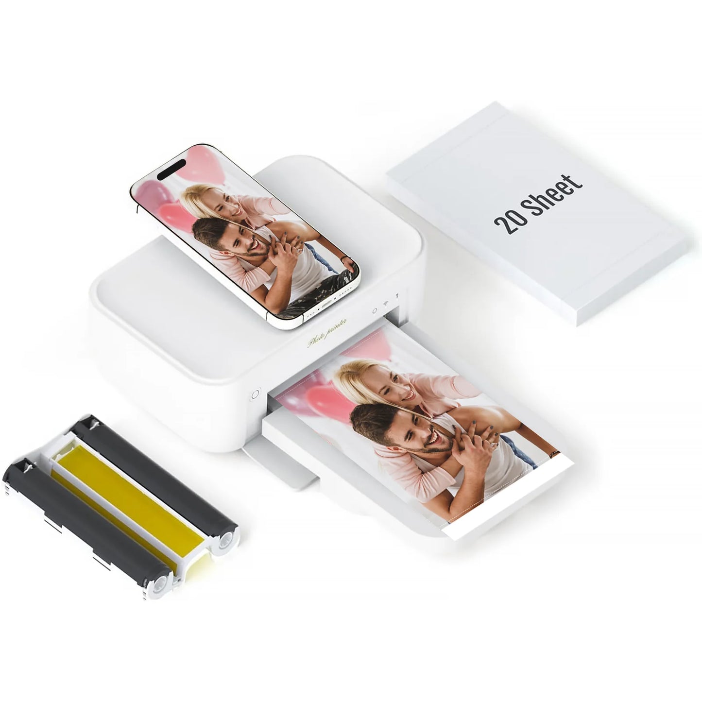 Wireless Wi-Fi Instant Photo Printer 4x6" - with 20 Sheets of Photo Paper