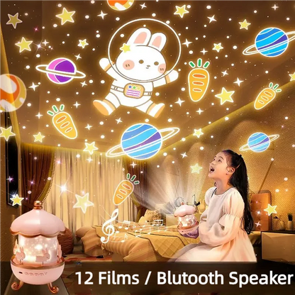 Enchanted Bunny Projection Bluetooth Lamp – Musical Night Light & Starry Sky Projector