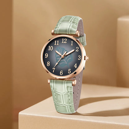 5-Piece Green Elegance Jewelry & Watch Set