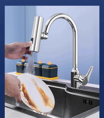 Universal Swivel Faucet Extension – 3-Mode Splash-Proof Nozzle