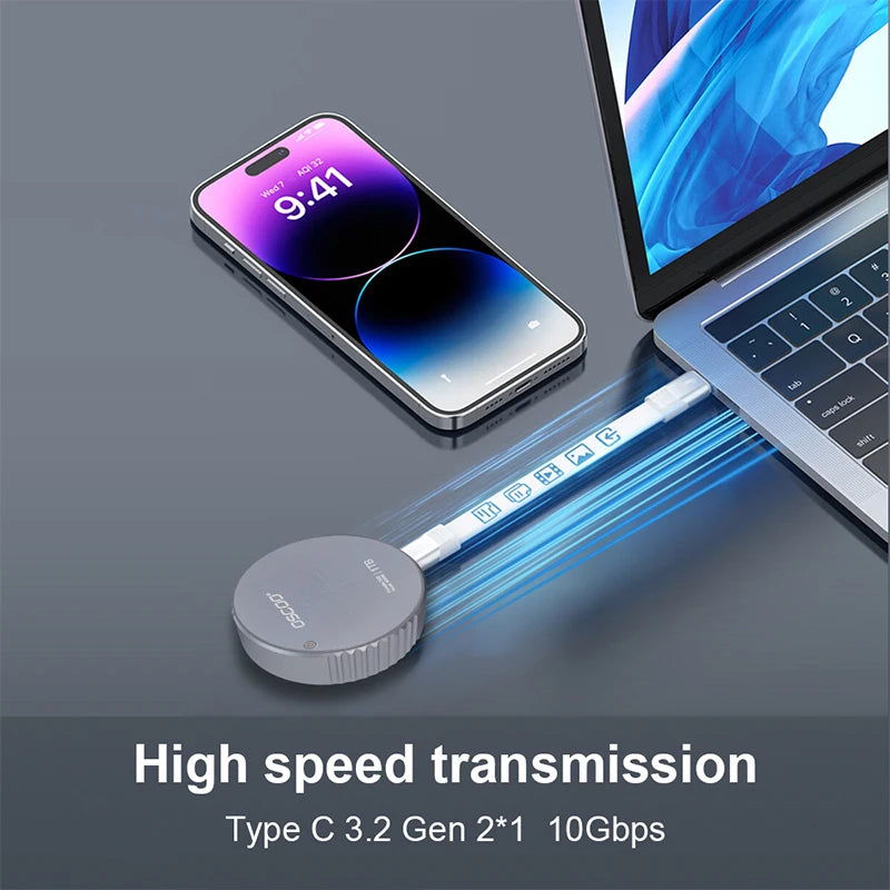 Ultra-Fast Magnetic SSD – 512GB/1TB/2TB | 10Gbps & 100W PD Fast Charging