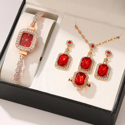 5-Piece Luxury Jewelry & Watch Set: Elegance for Every Occasion