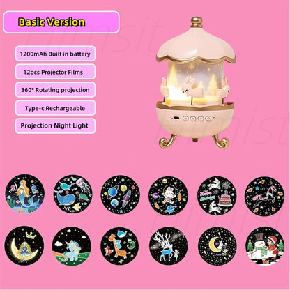 Enchanted Bunny Projection Bluetooth Lamp – Musical Night Light & Starry Sky Projector