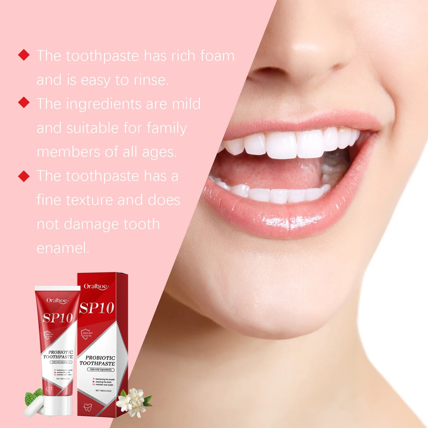 Probiotic Whitening Toothpaste SP-10 – Plaque Remover & Fresh Breath Formula (100g)