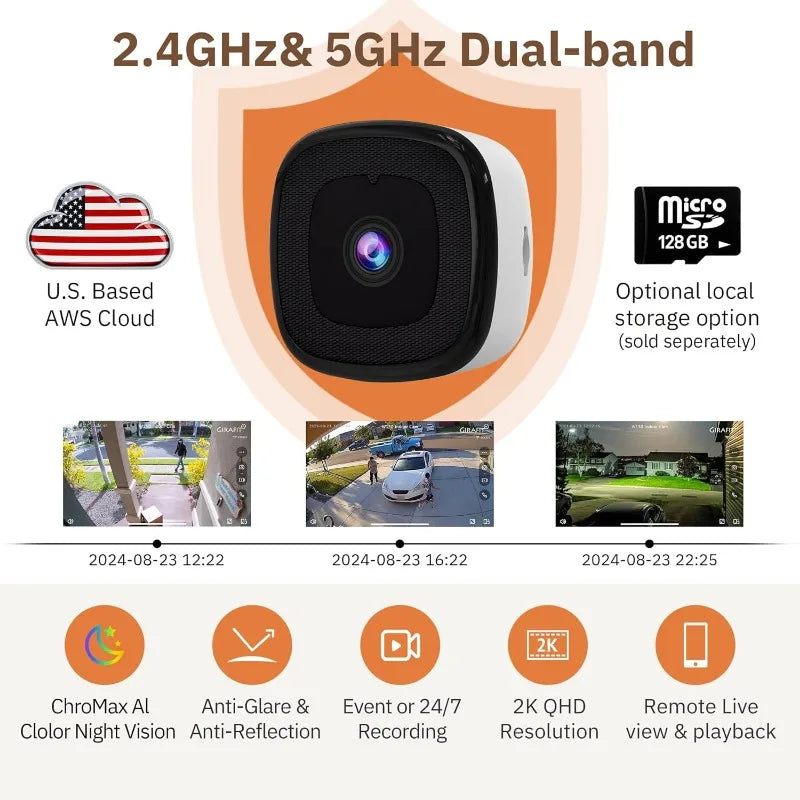 2-Pack WiFi Indoor Security Cameras – 3MP Ultra-HD, AI Motion Detection & Color Night Vision