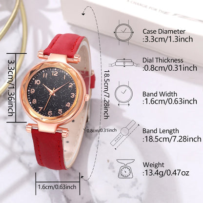 Cherry Blossom Jewelry Set: Elegant Women's Watch & Accessories