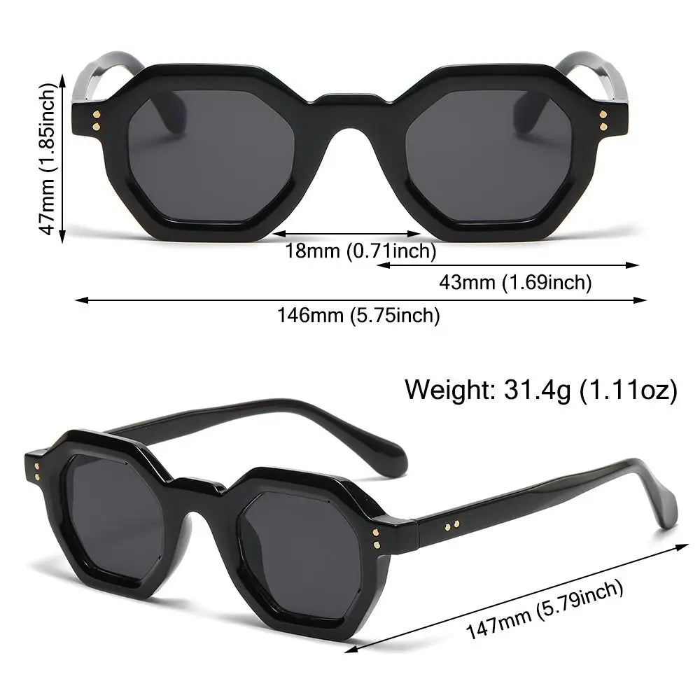 UV400 Hexagon Sunglasses – UV Blocking Retro & Sporty