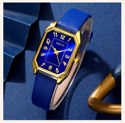 The Royal Blue Collection: Elegant Jewelry & Watch Set for Women