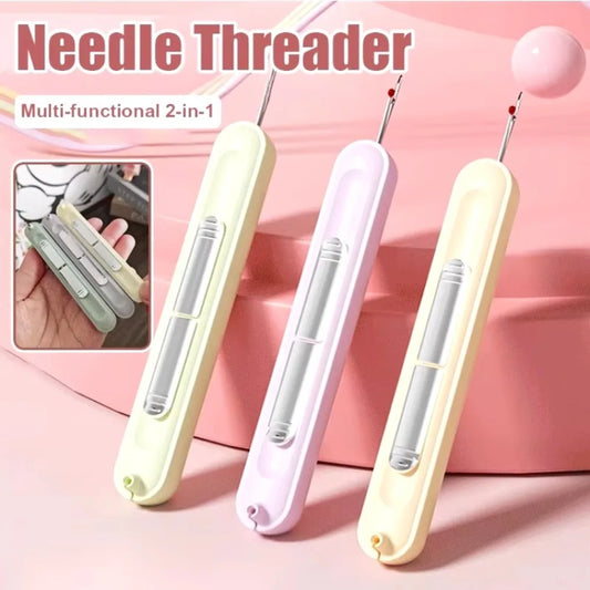 2in1 Threading Needle Threader Multifunctional Picking Thread Remover Hand Household Needlework Sewing Special Tools
