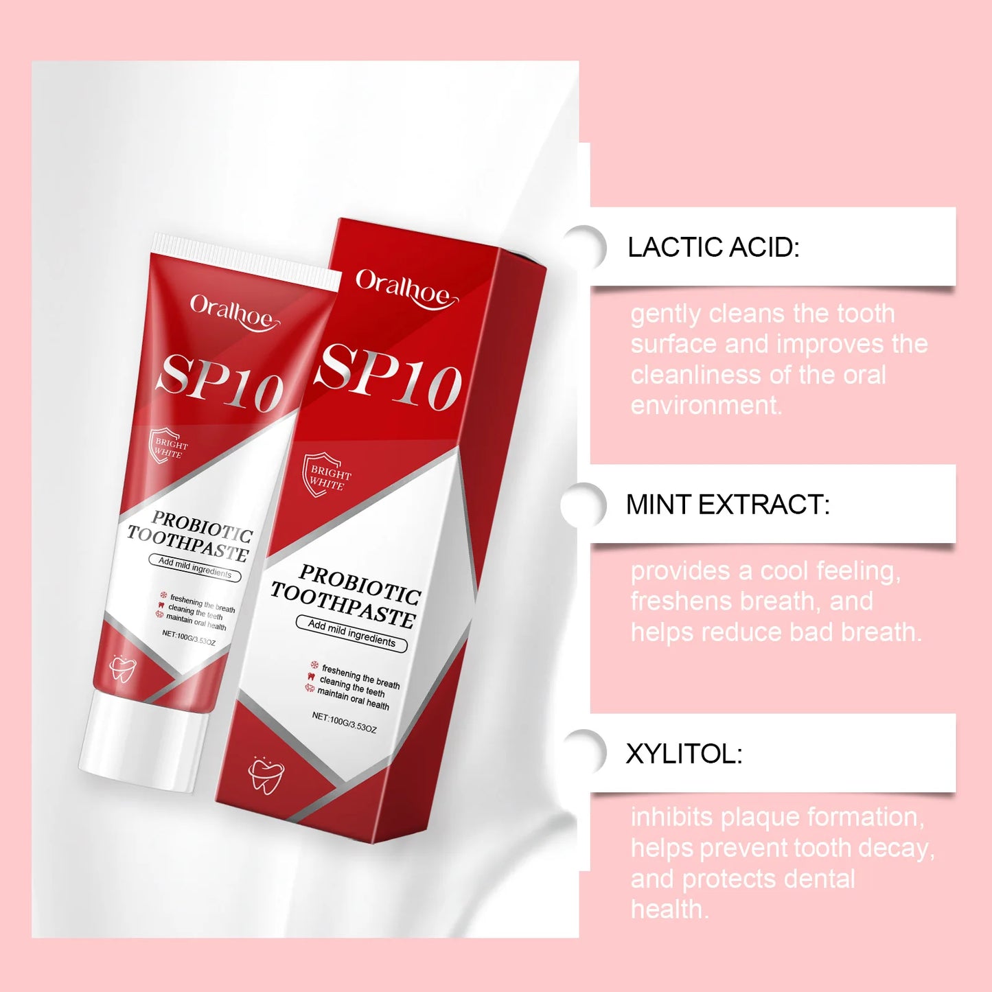 Probiotic Whitening Toothpaste SP-10 – Plaque Remover & Fresh Breath Formula (100g)
