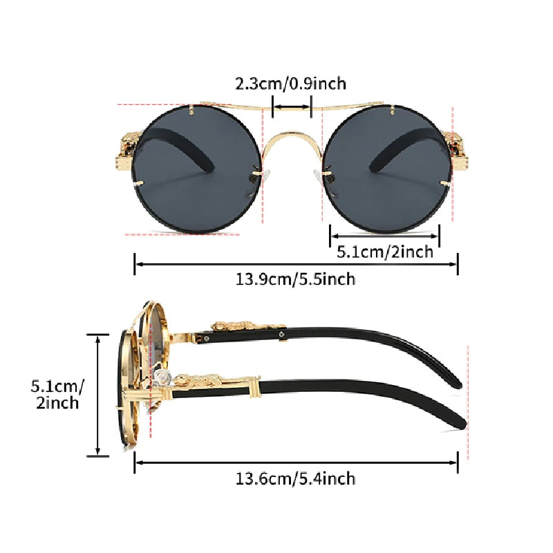 Vintage Luxe Round Sunglasses – Timeless Retro Elegance