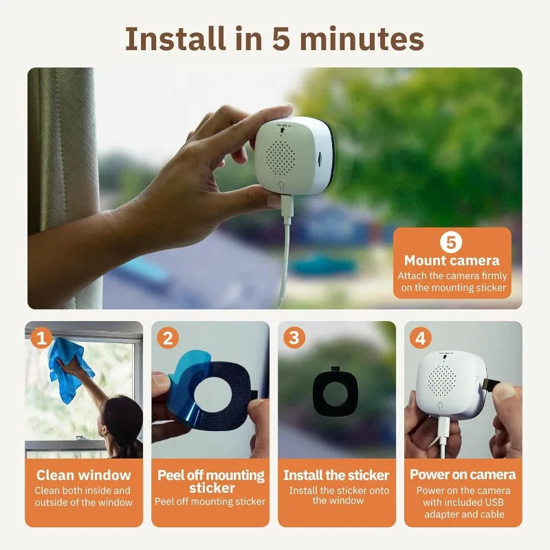 2-Pack WiFi Indoor Security Cameras – 3MP Ultra-HD, AI Motion Detection & Color Night Vision
