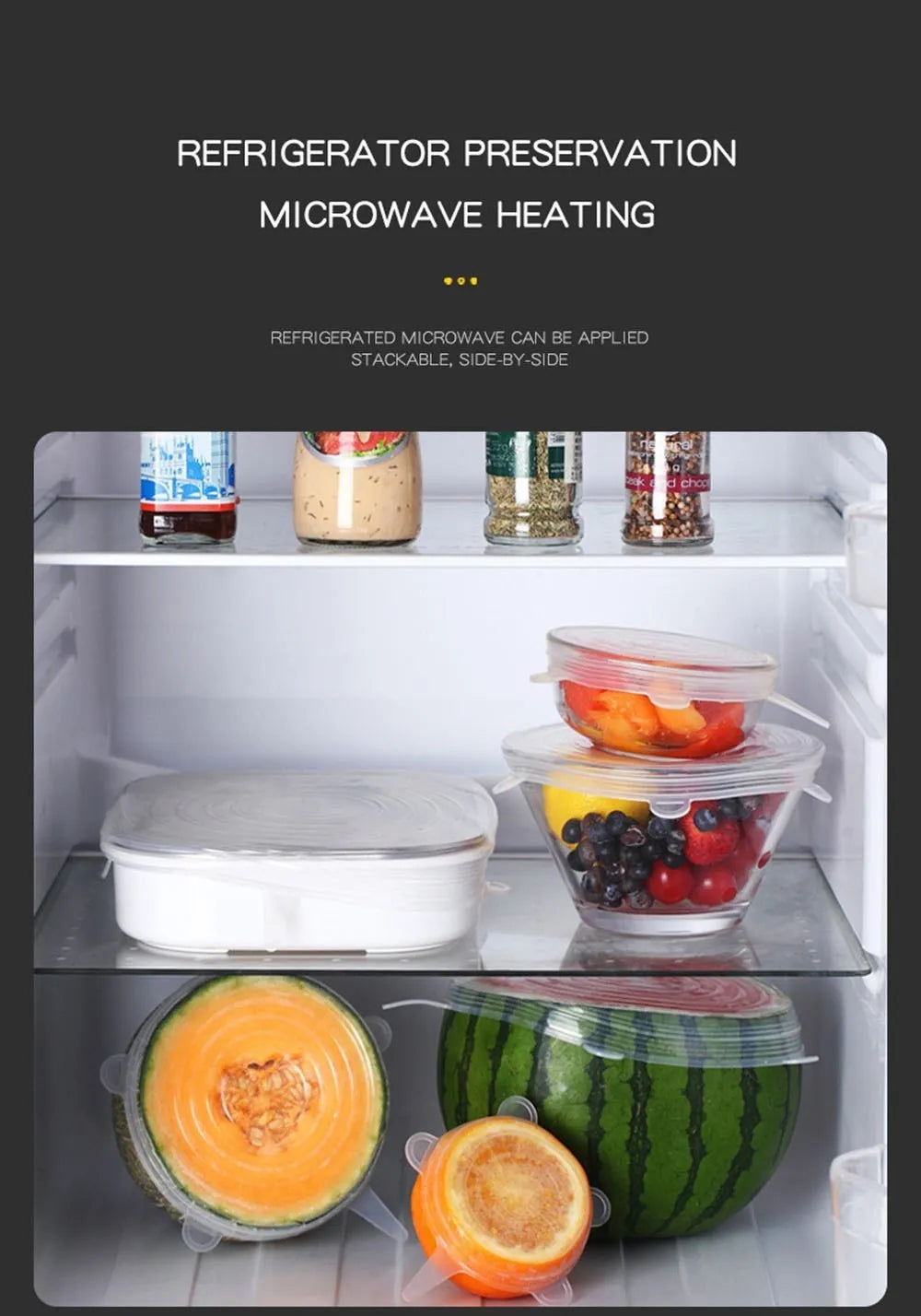 Reusable Silicone Stretch Lids – Universal Food Covers for Bowls & More