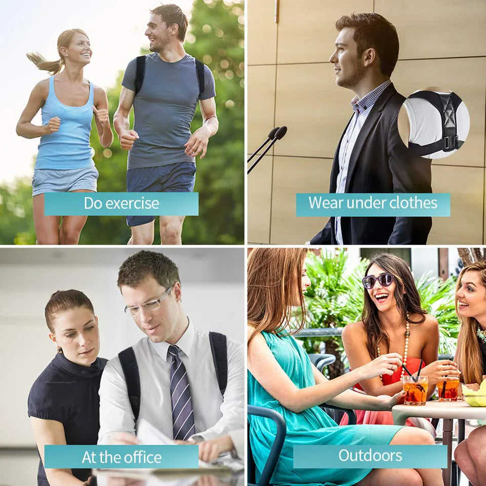 Adjustable Posture Corrector – Upper Back & Shoulder Support for Pain Relief & Spine Alignment