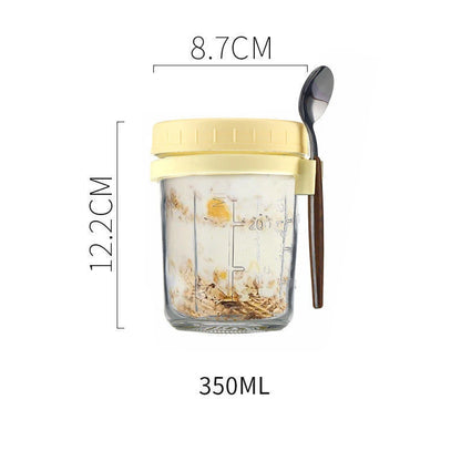 Portable Overnight Oat Jar – Leak-Proof Glass Cup for Breakfast, Yogurt & Meal Prep