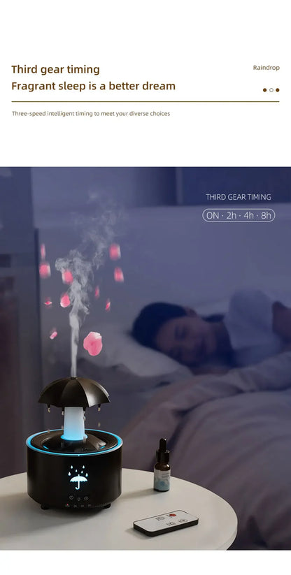 Raindrop Ultrasonic Humidifier with Rotating LED Lights