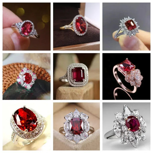Elegant Red Corundum Statement Ring: Luxury Party Jewelry