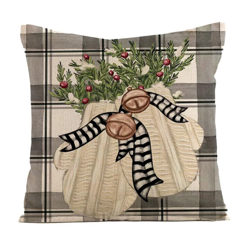 Festive Linen Christmas Pillow Cover – Cozy Holiday Cushion Covers (45x45cm), Multiple Designs Available