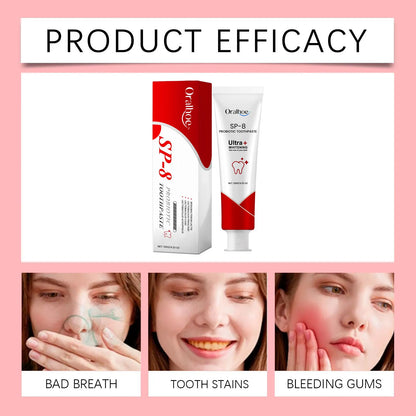 Probiotic Whitening Toothpaste SP-8/SP8 – Plaque Remover & Fresh Breath Formula (120g)