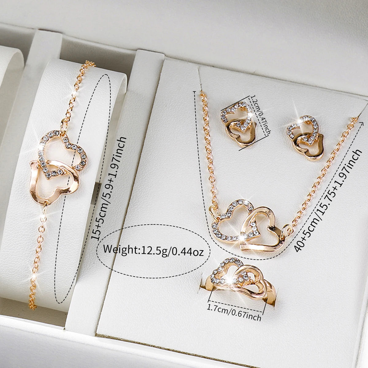 Timeless Gold Jewelry & Watch Set – 6-Piece Elegance for Her