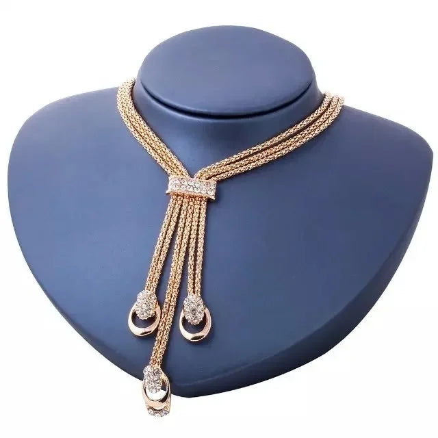 The Crystal Radiance Collection: 4-Piece Gold-Plated Jewelry Set
