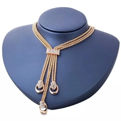 The Crystal Radiance Collection: 4-Piece Gold-Plated Jewelry Set