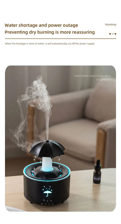 Raindrop Ultrasonic Humidifier with Rotating LED Lights