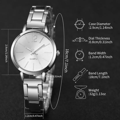 Timeless Elegance: 6-Piece Women's Watch & Bracelet Set