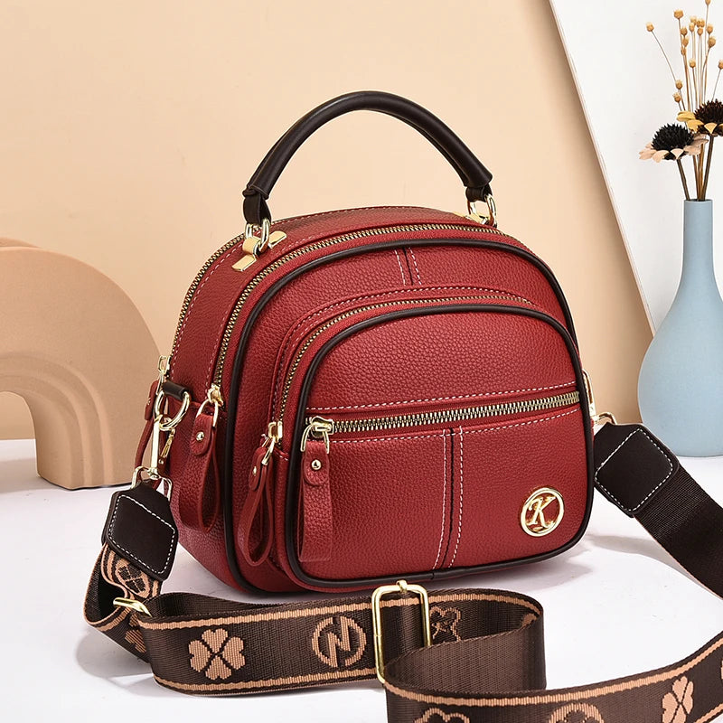Elegant Multi-Compartment Mini Crossbody Bag for Women